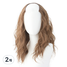 하이유니 굵은 히피 펌 반가발 46cm, 라이트브라운, 2개