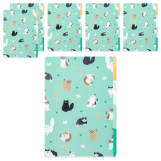 日本 MIDORI 3層資料夾 A5, 貓咪, 6個