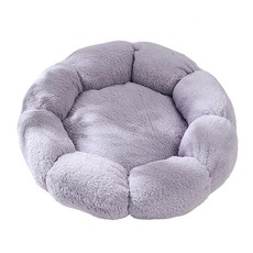 毛小孩星球 舒柔花朵寵物睡墊, 灰色, 1個