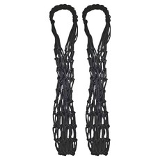 編織網杯套 飲料杯套 手工編織 總長度35cm, 黑色, 2個