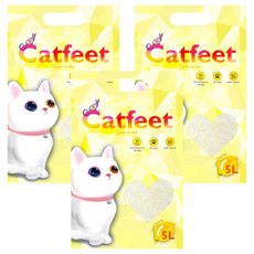 Catfeet 除臭水晶貓砂 快速吸附異味 極省用量 5L, 檸檬, 3袋