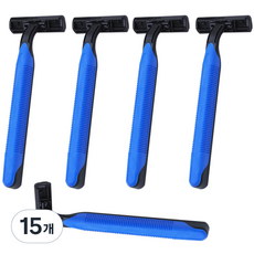 藍色市場不銹鋼一次性剃須刀藍色, 15個, 1入