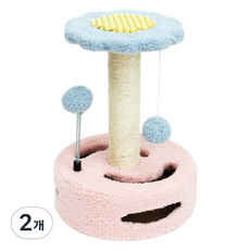 데이소이 고양이 블라썸 기둥형 스크래쳐, 핑크 + 블루, 2개