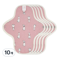 eechae 花朵翅膀型棉質衛生棉 粉紅色, 1入, 10個, 小型