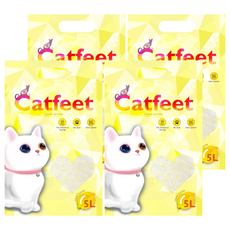 Catfeet 除臭水晶貓砂 快速吸附異味 極省用量 5L, 檸檬, 4袋