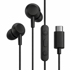 PHILIPS 飛利浦 Type-C 入耳式內建DAC有線耳機 3鍵控制器 相容於筆電 Apple 三星, 黑色, TAE5008