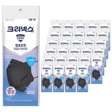 크리넥스 비말차단 컴포트핏 에어마스크 대형 KFAD, 1개입, 100개, 검정색