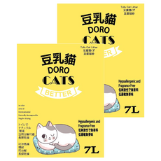 DORO CAT 豆乳貓 豆腐貓砂 天然豆腐黃豆 低過敏, 無味, 7L, 2袋