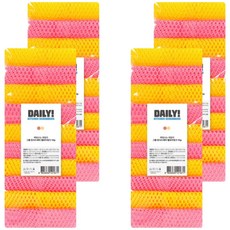 샤바스 매일쓰는 데일리 그물 망사 수세미 옐로우 5p + 핑크 5p 세트, 4개
