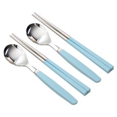 孩童素色湯匙筷子組 2入, Skyblue, 1組