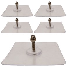 WE CHAMP 強力免打孔無痕螺絲貼片 7 x 7 x 0.1cm 5入, 透明色, 1包