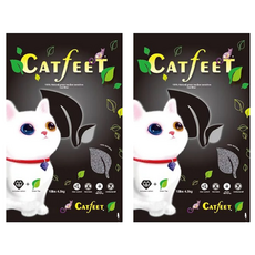 Catfeet 強效除臭超凝結貓砂 含活性碳 綠茶 100%天然澎潤土製成, 4.5kg, 2袋