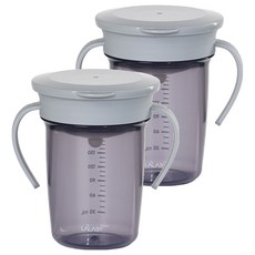 LALABY 360雙柄防漏杯, 灰色, 2個, 240ml