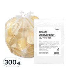 크린아이 묶기쉬운 매듭 배접 비닐봉투 화이트, 80L, 300개