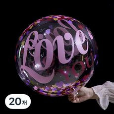 마켓감성 파티 장식 프린트 밥 볼 풍선, LOVE YOU, 20개