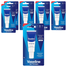 Vaseline 凡士林護唇膏 - 高度滋潤保濕, 經典無香, 10g, 6條