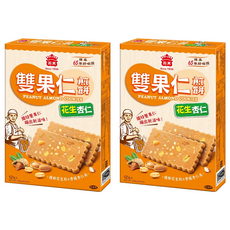 義美 雙果仁煎餅 花生杏仁, 240g, 2盒