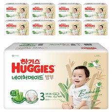 하기스 네이처메이드 밤부 밴드형 기저귀 남여공용, 3단계, 432매