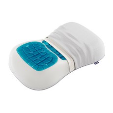 後側記憶棉涼感涼爽人體工學枕頭, 白色, 1個