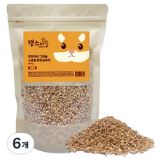 햄스타일 콘파이버 그레뉼 소동물 화장실모래 레몬향, 450g, 6개