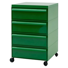 中古堆疊移動收納櫃 4層, 綠色