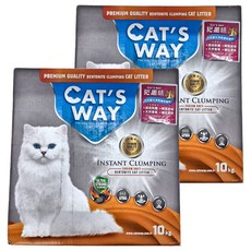 CAT'S WAY 貓趣味 天然礦物貓砂 超低粉塵 瞬間凝結 天然香氣, 嬰兒清香, 10kg, 2袋