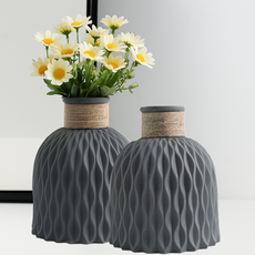 Joinmade 塑膠室內裝飾迷你花瓶 2入, 灰色