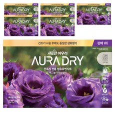 아우라 드라이 섬유유연시트 매그놀리아 앤 릴리 본품, 120개입, 6개