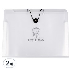 모디안 12칸 아코디언 파일 A4, 베어 투명, 2개