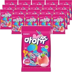 크라운 마이쮸 복숭아필로우 츄잉캔디, 92g, 20개