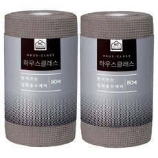 하우스클래스 자연주의 일회용 수세미, 그레이, 80개입, 2개