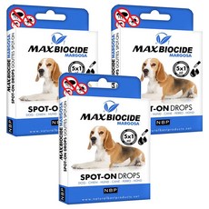 NBP 新型犬用苦楝精油驅蝨滴劑 5支 有效驅趕跳蚤、壁蝨 天然成分 長效保護 經濟實惠 適用於各種體型犬隻, 驅蟲, 3盒