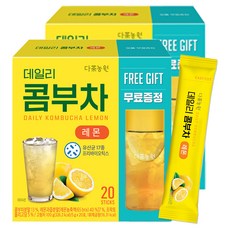 Danongwon 檸檬風味康普茶 + 冷水隨行瓶組合, 5g, 20入, 2盒