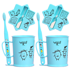 加寬兒童刷牙杯套組天空8-11歲, 2組