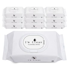 I'm Clean 掀蓋型濕式衛生紙, 60g, 46張, 10包