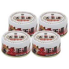 JOY FOOD 喜樂寵宴 犬王道 新鮮全肉主食罐, 田園雞 + 鮭魚, 82g, 4罐