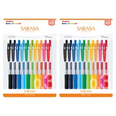 ZEBRA 斑馬牌 SARASA Clip 原子筆 0.3mm, 混合色, 2套