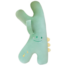 半島良品 K字安全帶抱枕睡枕, 1個, 小恐龍 綠色