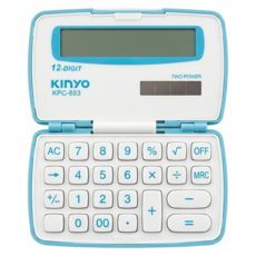 Kinyo 12位元折疊式計算機 90 x 56 x 15mm 50g, 藍色 + 白色, 1個