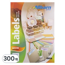 올바른라벨 칼라라벨 연노랑 레이저 잉크젯공용 3X6 AL318PY, 18칸, 300개