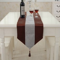 ANTS 歐式亮面裝飾桌旗, 棕色, 32 x 210 厘米