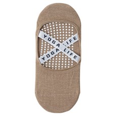 NicoFun 愛定做 交叉彈力帶止滑襪 夏薄款 FYK24YOGA02 20g, 22~24.5cm, 棕色