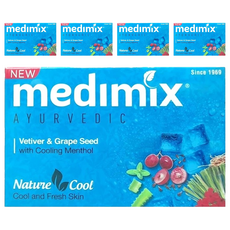 Medimix 印度藍寶石沁涼美肌皂，含岩蘭草、葡萄籽、薄荷, 125g, 5個