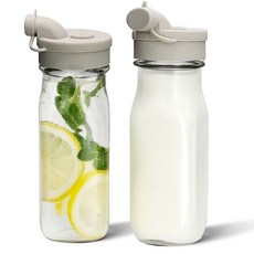 미르코리아 헥사 온오프 사각 보틀 유리병 그레이, 240ml, 2개