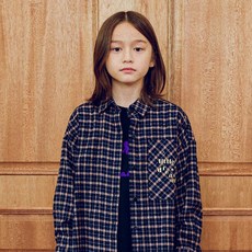 A.Toi 兒童Dreamer冬季格紋寬鬆刷毛襯衫
