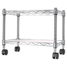 Steel Tycoon 鋼鐵力士 二層架 28x43x30 含PP滑輪, 銀色, 1組