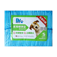 BV PETS 寵物生活家 寵物尿布墊 100片 家用標準型 快速吸收 立體鎖水, S(45 x 33cm), 1包