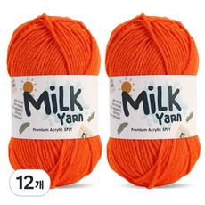니뜨 밀크얀 뜨개실 50g, 88오렌지, 12개