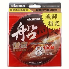 OKUMA 寶熊 碳索 碳纖線 高拉力 耐磨 釣魚線, 10號.100m, 1個, 多色