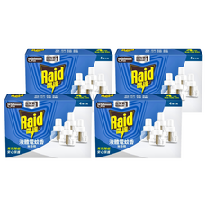 Raid 雷達 薄型液體電蚊香 補充瓶 4入 有效除蚊 安心保護 無香精 無染料, 164ml, 4盒